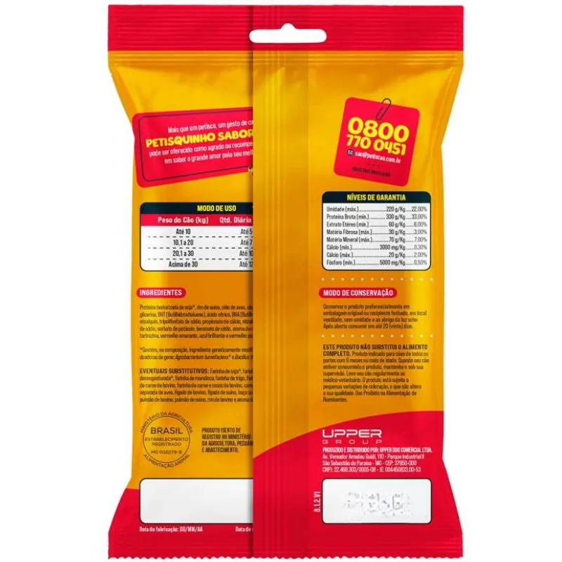 Petisco Petiscão Pestisquinho Mastigavel Carne 60 g