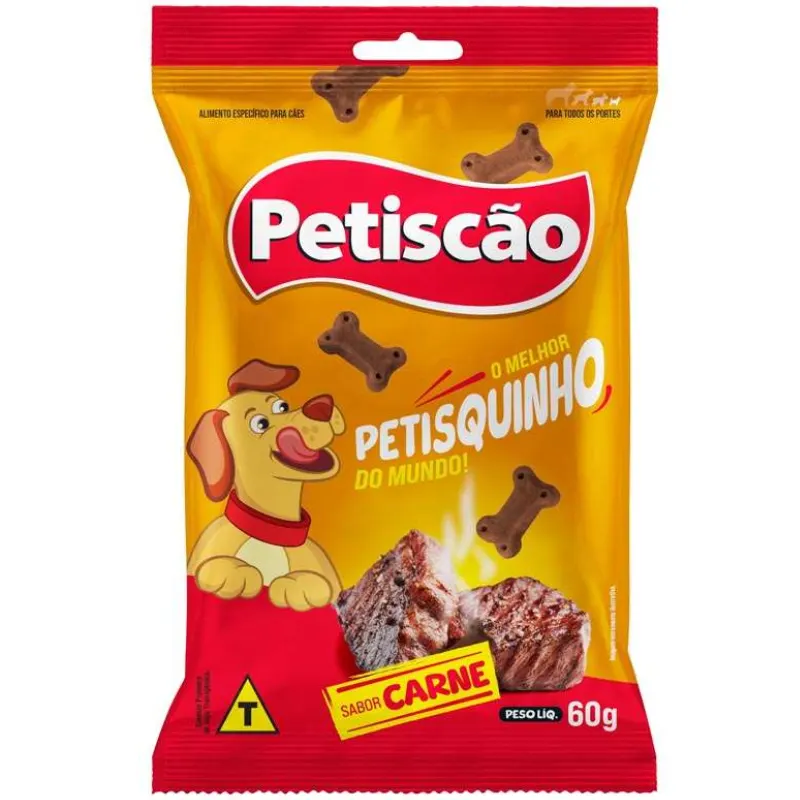 Petisco Petiscão Pestisquinho Mastigavel Carne 60 g
