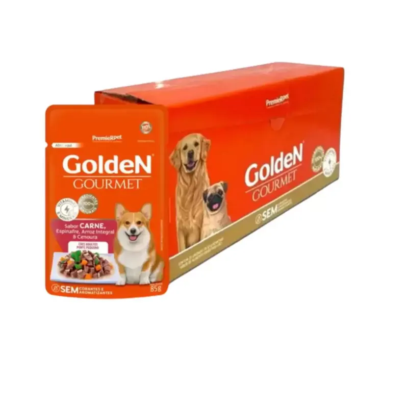Ração Úmida Golden Gourmet Cães Adultos Peq/Carne 85g