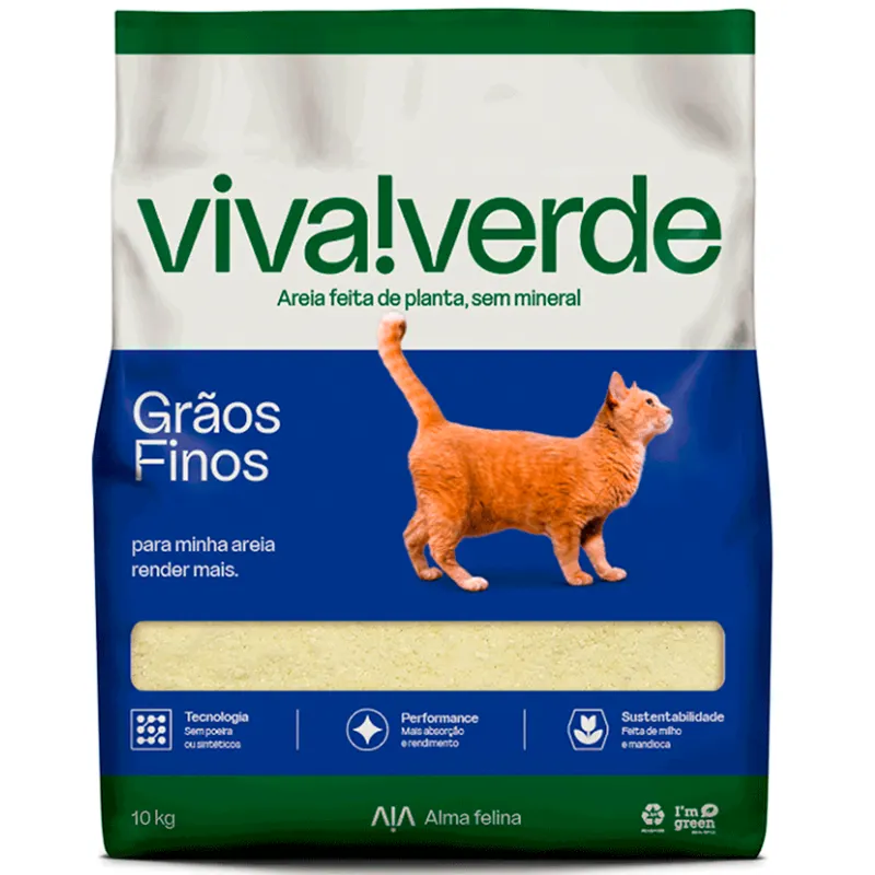Viva Verde Areia Higiênica Grãos Finos 10 Kg