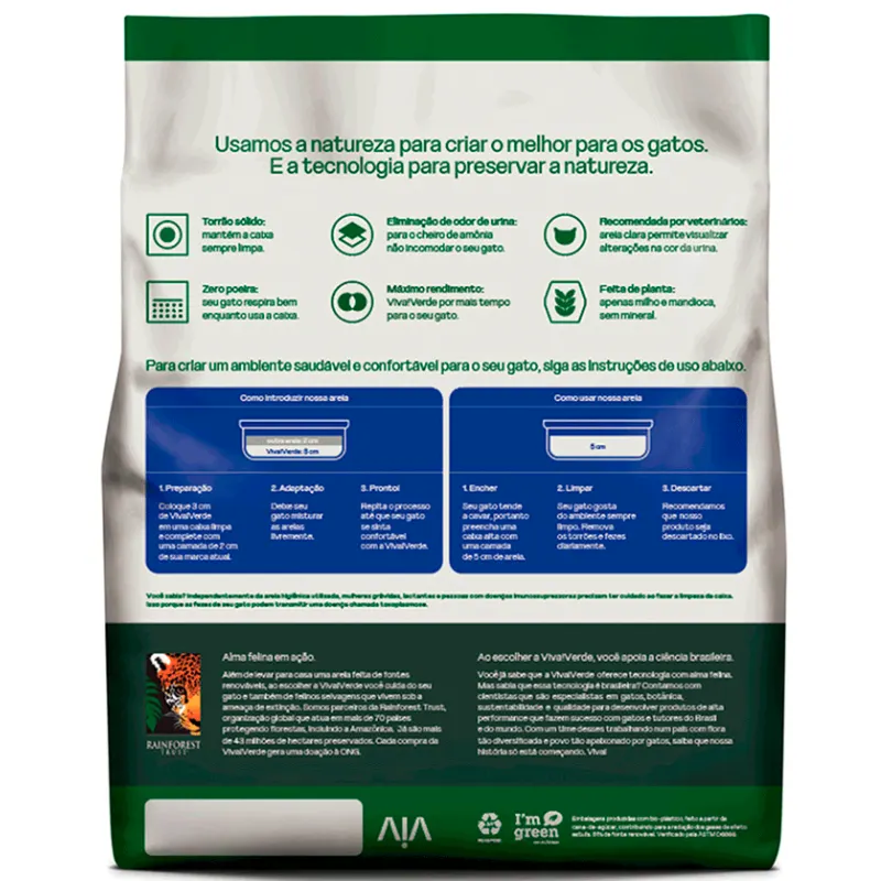 Viva Verde Areia Higiênica Grãos Finos 10 Kg
