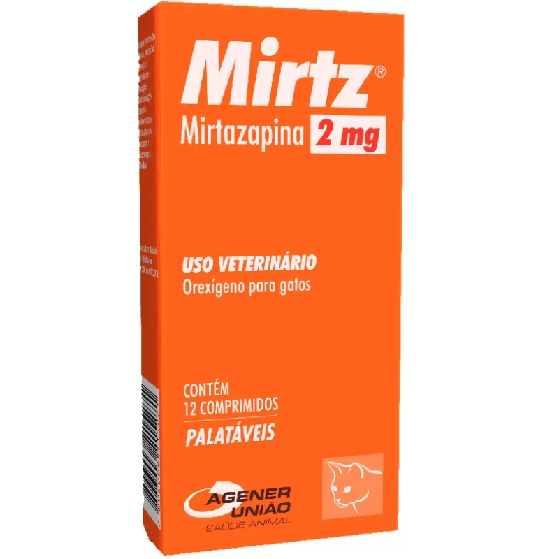Mirtz 2 mg Estimulante de Apetite para Gatos com 12 comprimidos