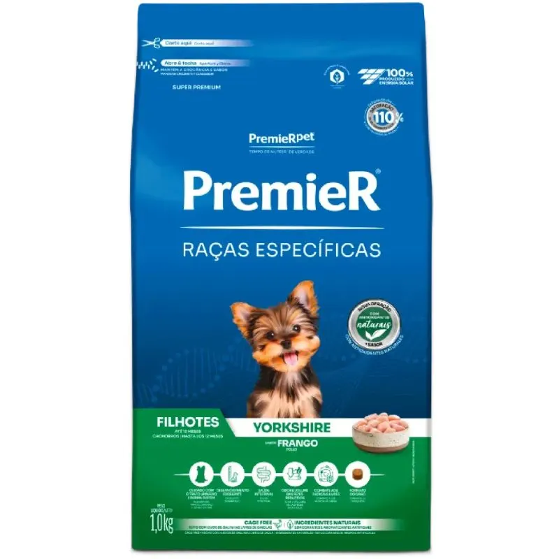 Ração Premier Raças Específicas Cães Filhotes Yorkshire 1kg