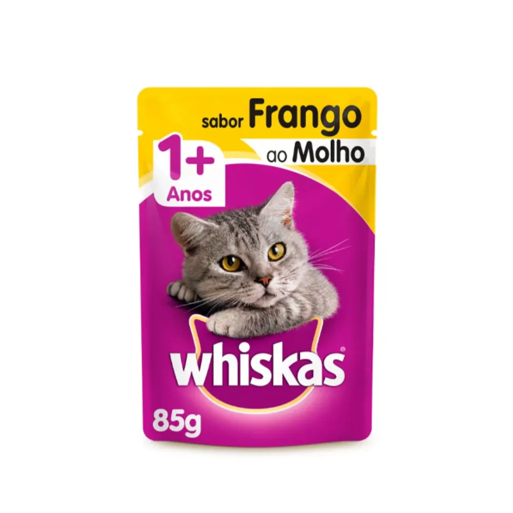 Ração Úmida Whiskas Sachê Gatos Adultos Frango Molho 85g
