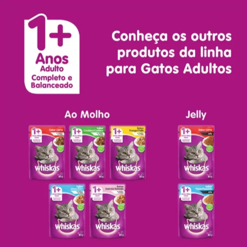 Ração Úmida Whiskas Sachê Gatos Adultos Frango Molho 85g