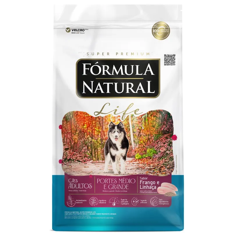Ração Fórmula Natural Life Cães Adultos de Raças Média e Grande 15kg