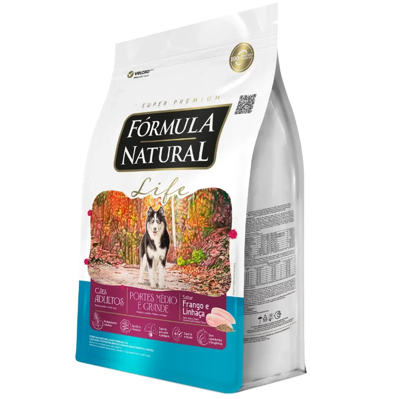 Ração Fórmula Natural Life Cães Adultos de Raças Média e Grande 15kg