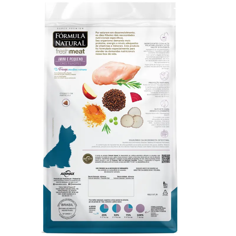 Formula Natural Fresh Meat Filhotes Mine e Pequeno 10,1 Kg