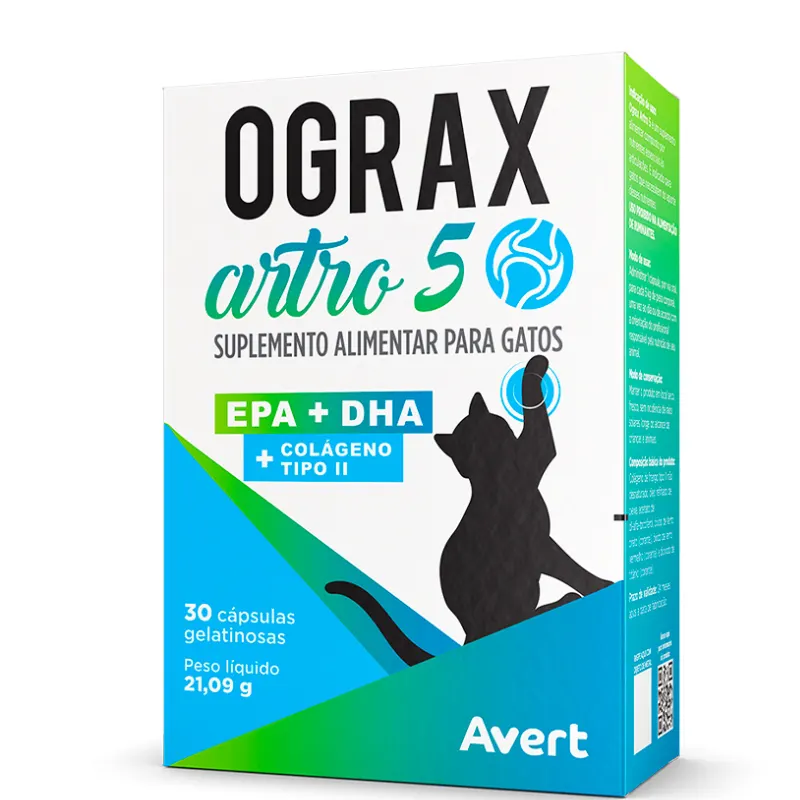 Suplemento Avert Ograx 5 para Gatos 30 Cápsulas