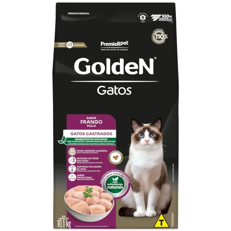 Ração Golden Gatos Castrados Sabor Frango