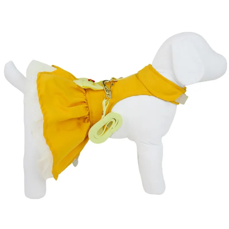 Vestido Lady Bela Amarelo Bonito pra Cachorro GG