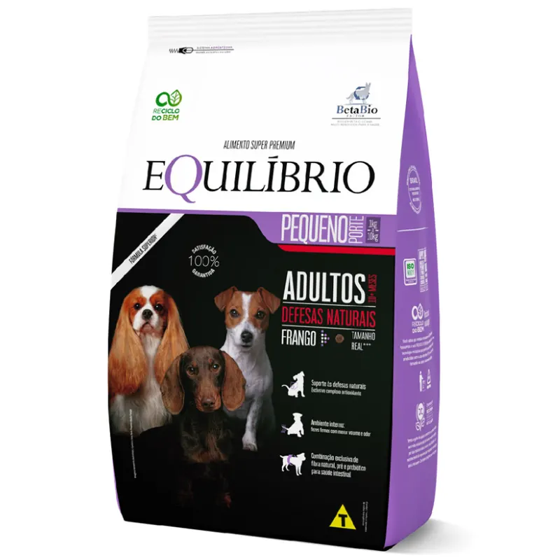 Ração Equilíbrio para Cães Adultos de Pequeno Porte Sabor Frango