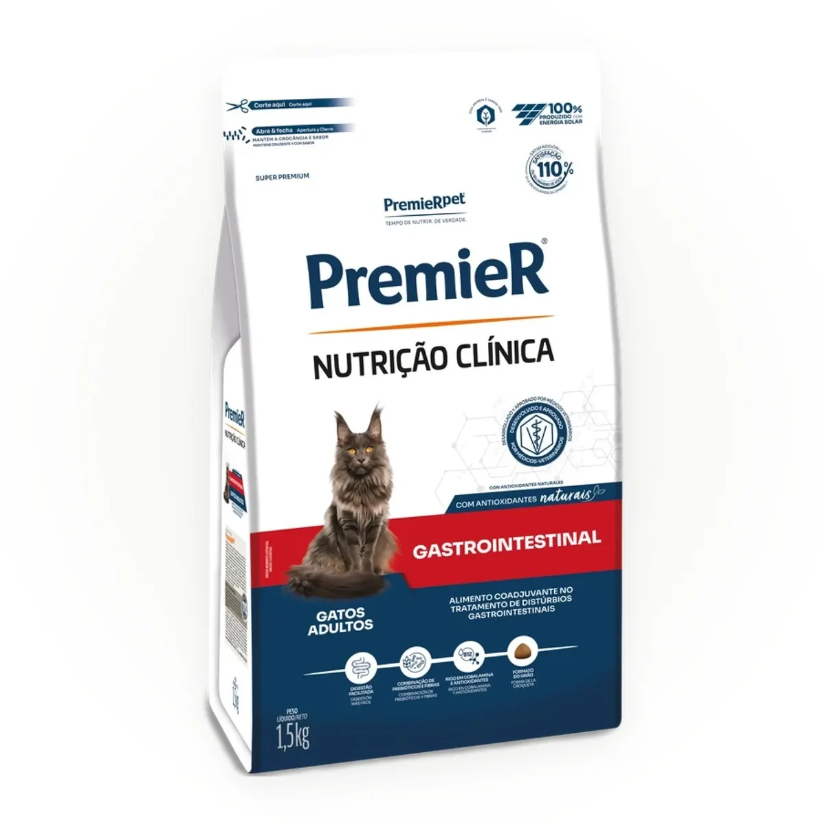 Ração Premier Nutrição Clínica Gatos Adultos Gastrointestinal 1,5 kg