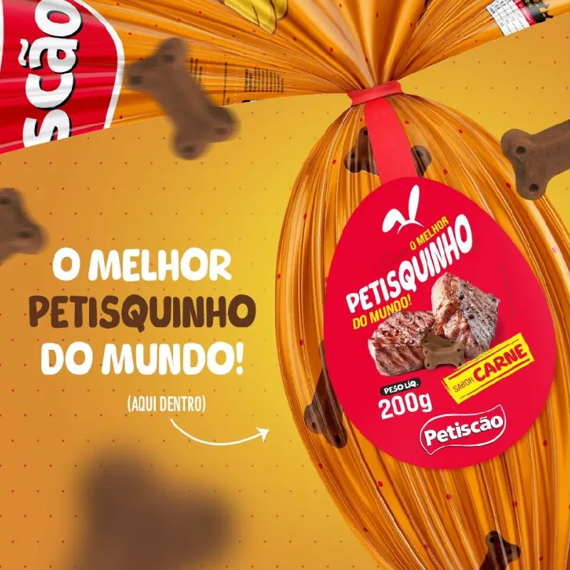 Petiscão Petisquinho Mastigável Pascoa Sabor Carne 200 g