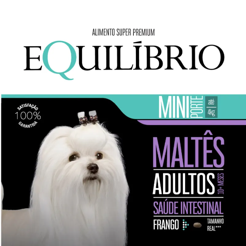 Ração Equilíbrio Maltês para Cães Adultos de Porte Pequeno Sabor Frango 2,5 Kg