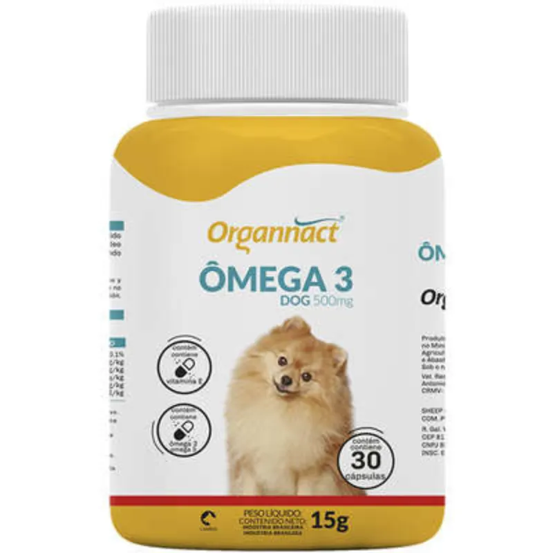 Suplemento Vitamínico Organnact Omega 3 Dog 500mg
