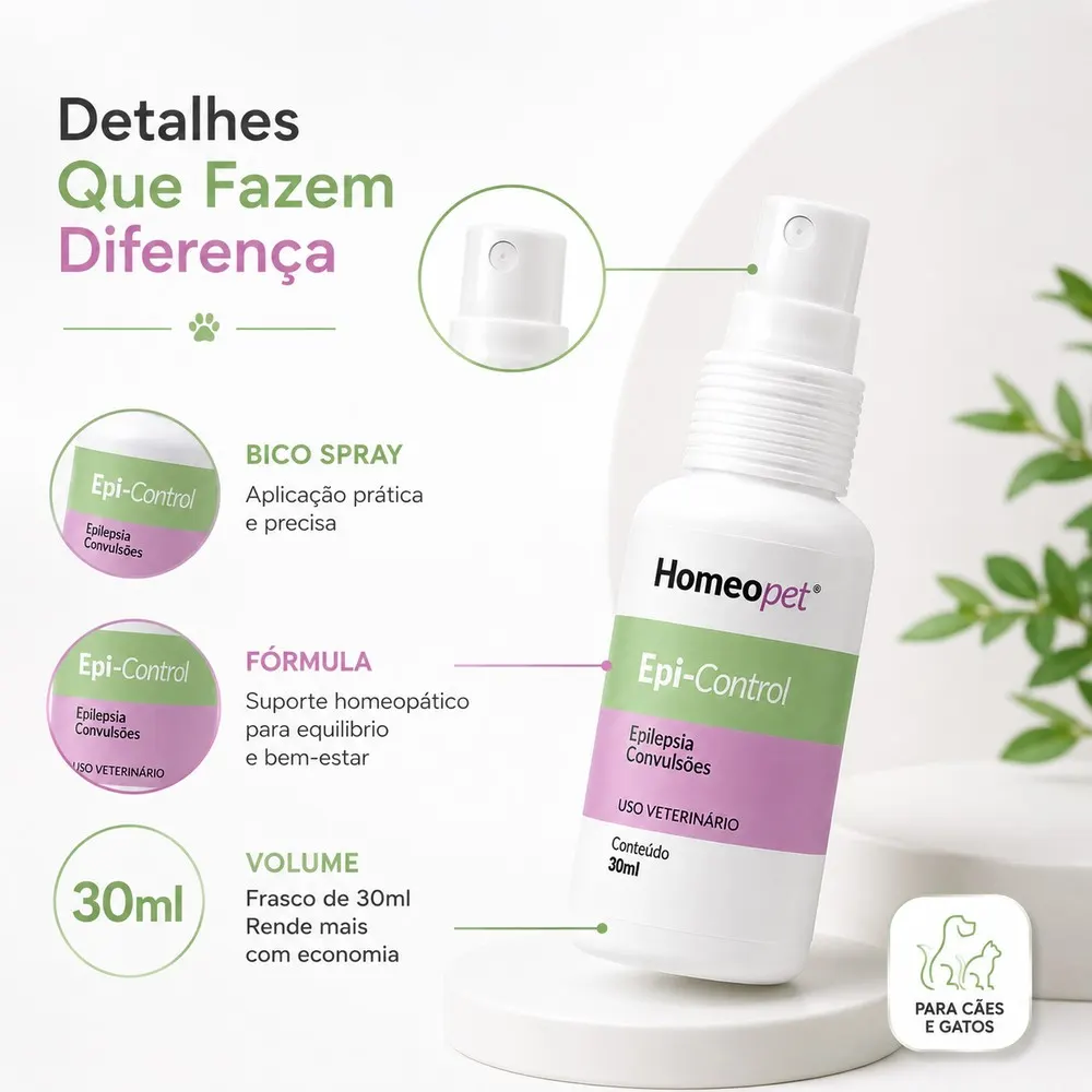 Spray Homeopático Epi Control Homeo Pet para Cães e Gatos - 30ml