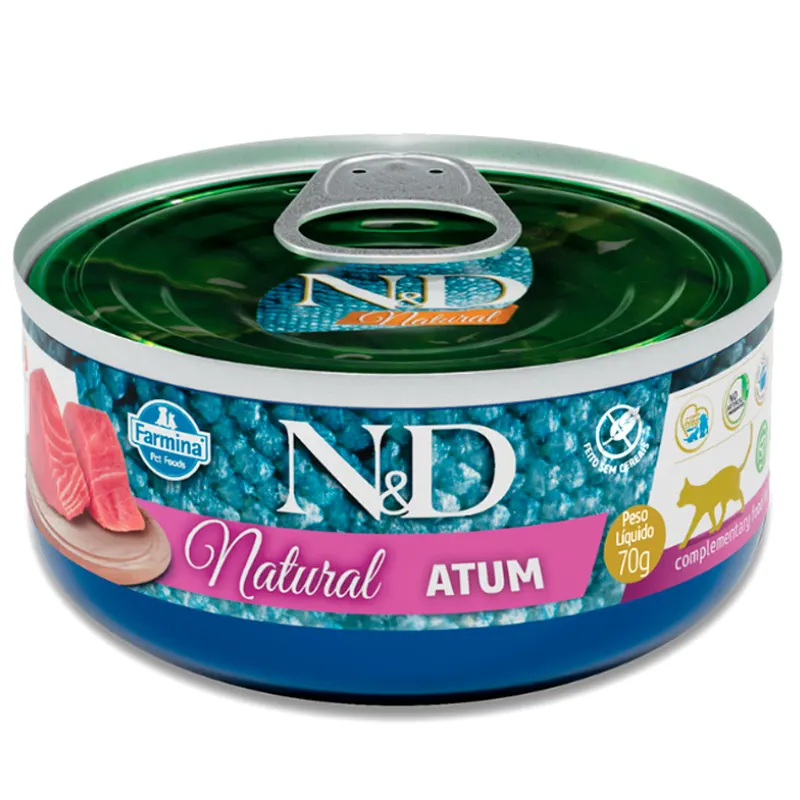 Ração Úmida N&D Gatos Adultos Natural Atum 80 g