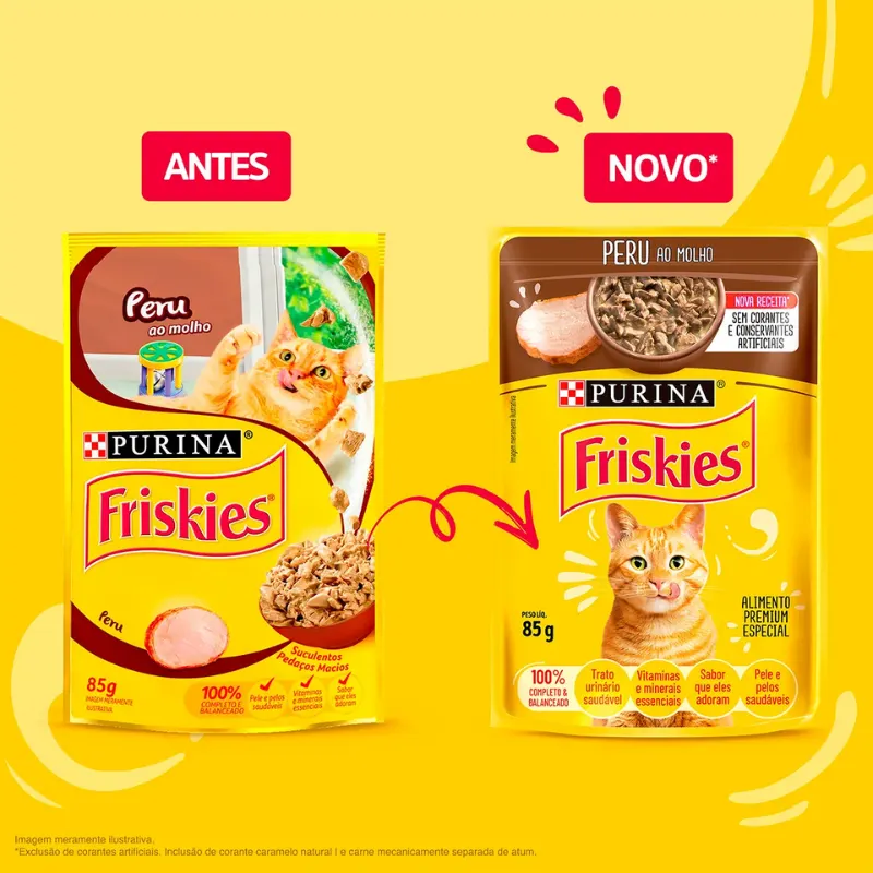 Friskies Sachês para Gatos Adultos Sabor Peru 85g