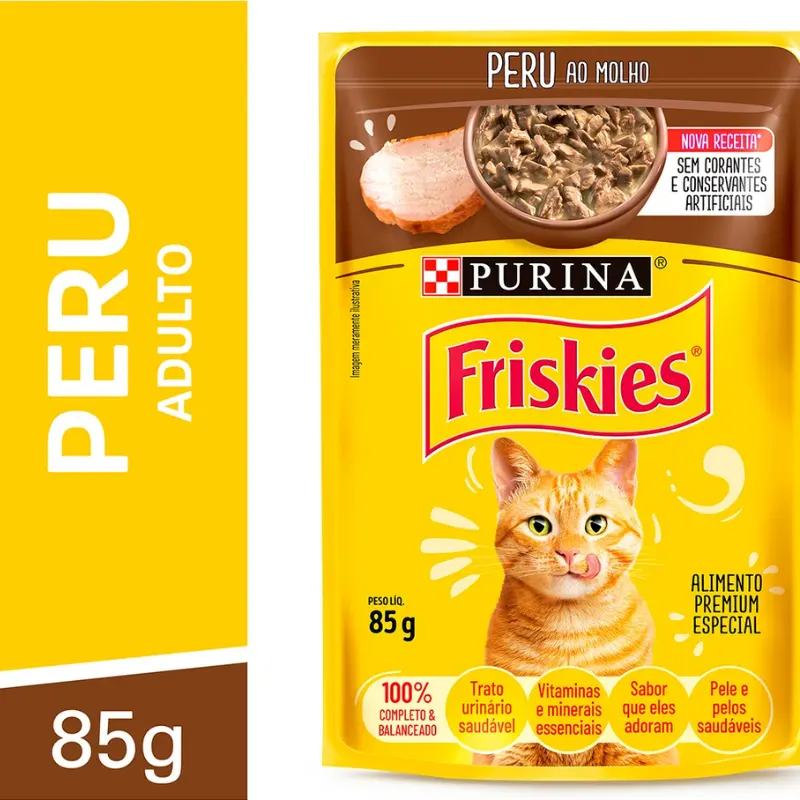 Friskies Sachês para Gatos Adultos Sabor Peru 85g