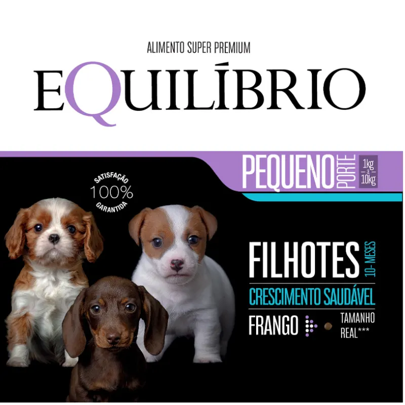 Ração Equilíbrio para Cães Filhotes de Porte Pequeno Sabor Frango 2,5 Kg