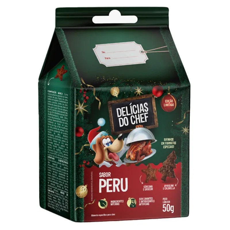 Snack Petitos Delicias do Chef Sabor Peru para Cães Adultos 50 g