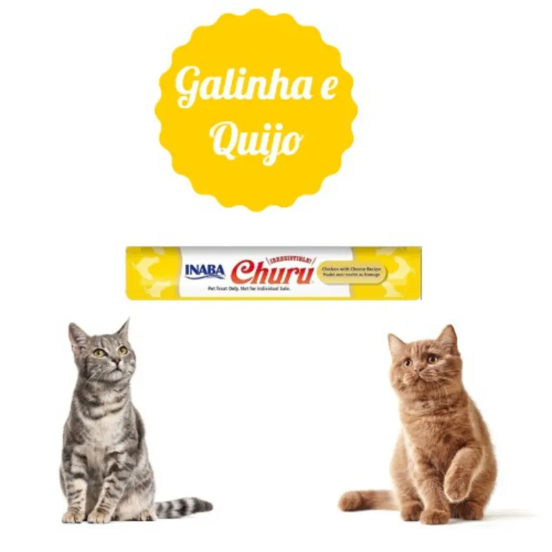 Snack Purê Churu Galinha com Queijo para Gatos 56g