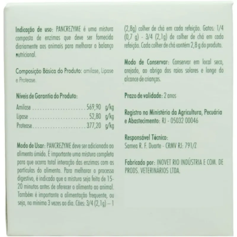 Pancrezyme Sachê 2,8 g 10 Un Inovet