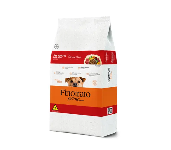 Ração Finotrato Prime Carne e Arroz Cães Adultos de Raças Grandes