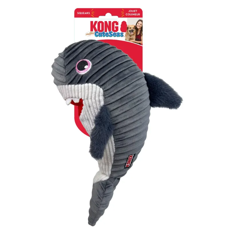 Brinquedo Kong Cuteseas Rufflez Shark Médio Grande (RLR11)