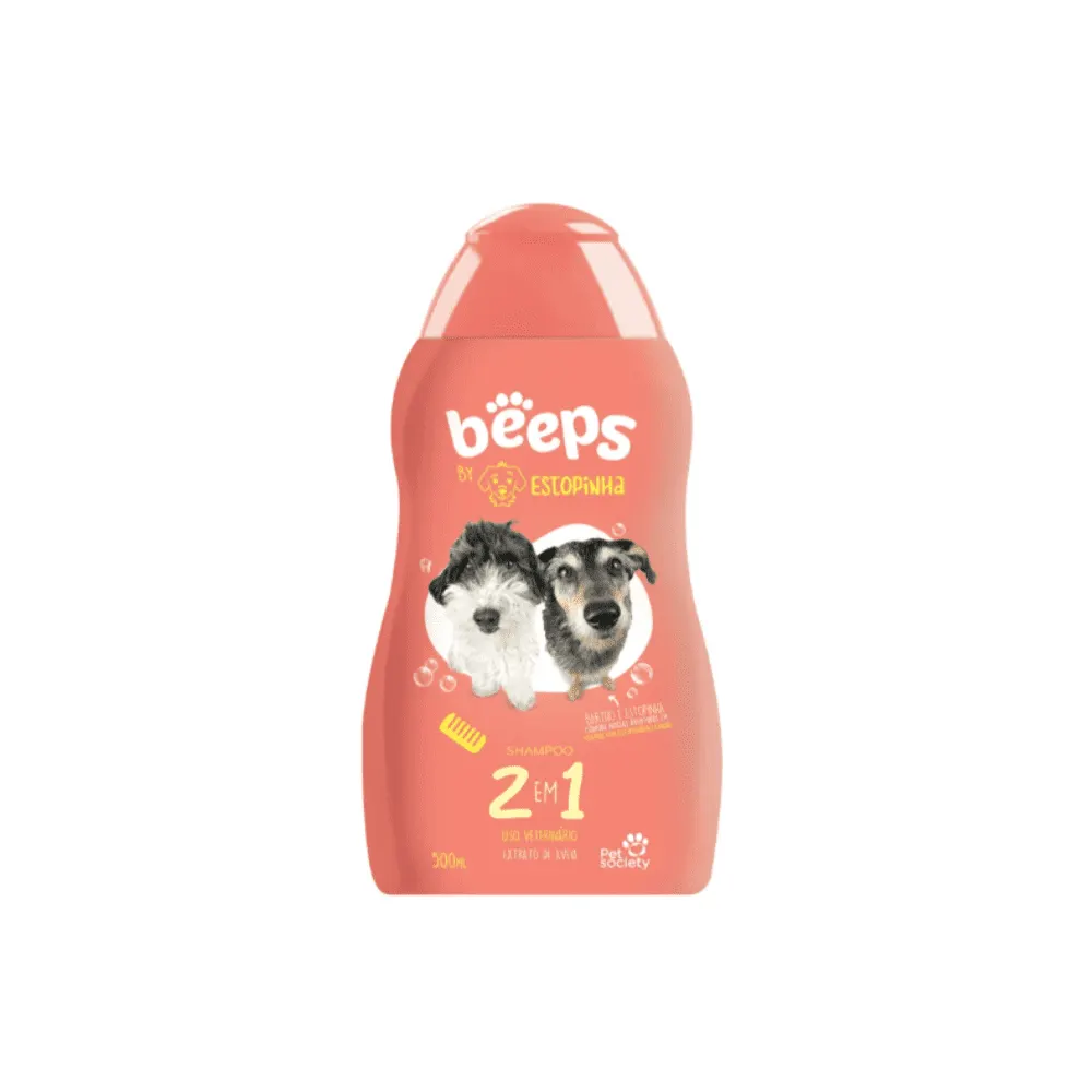 Shampoo Beeps Estopinha 2 em 1 para Cães e Gatos 500ml