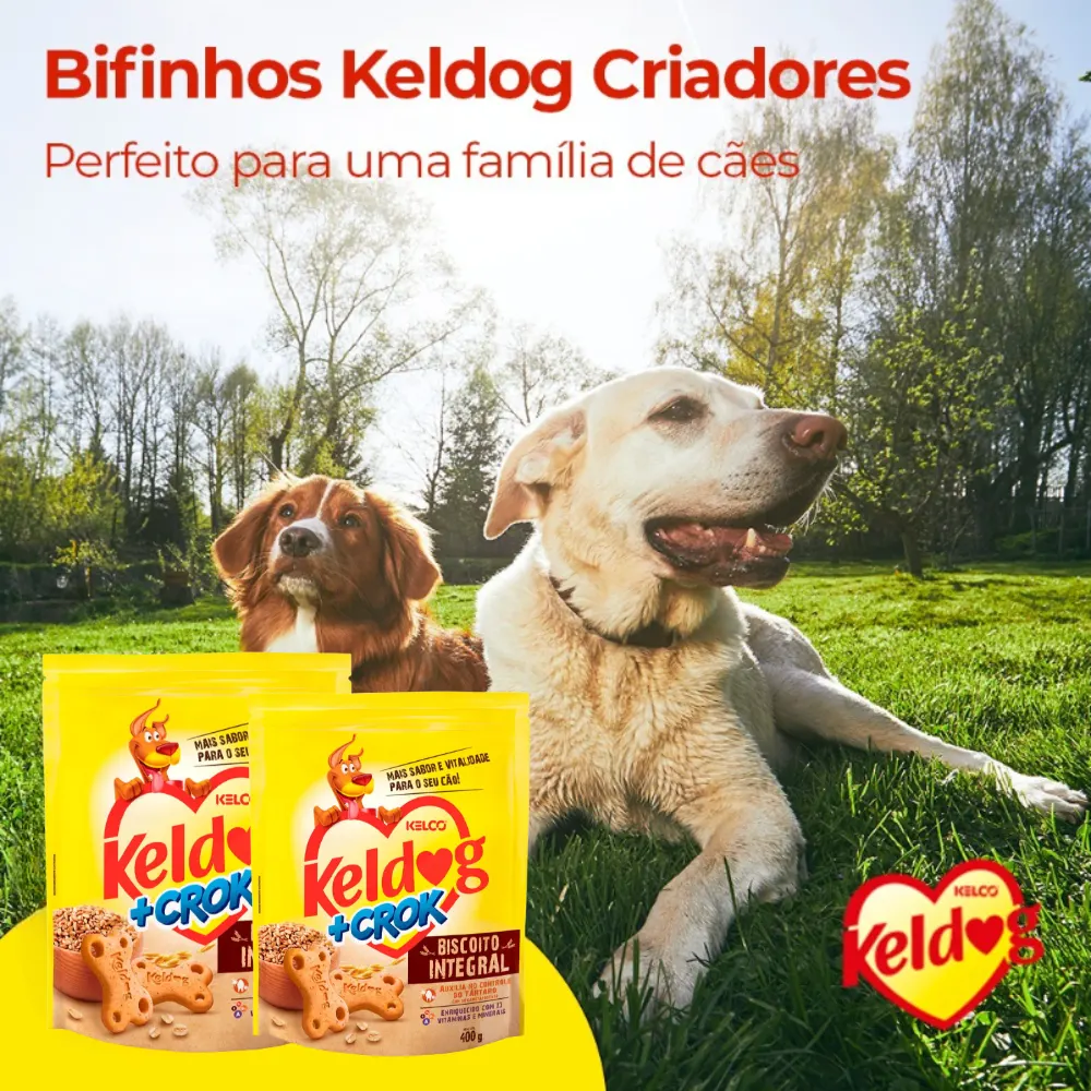 Biscoito Keldog +Crok Integral Para Cães Adultos 400g