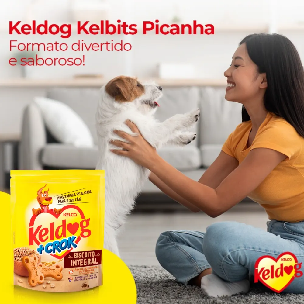 Biscoito Keldog +Crok Integral Para Cães Adultos 400g
