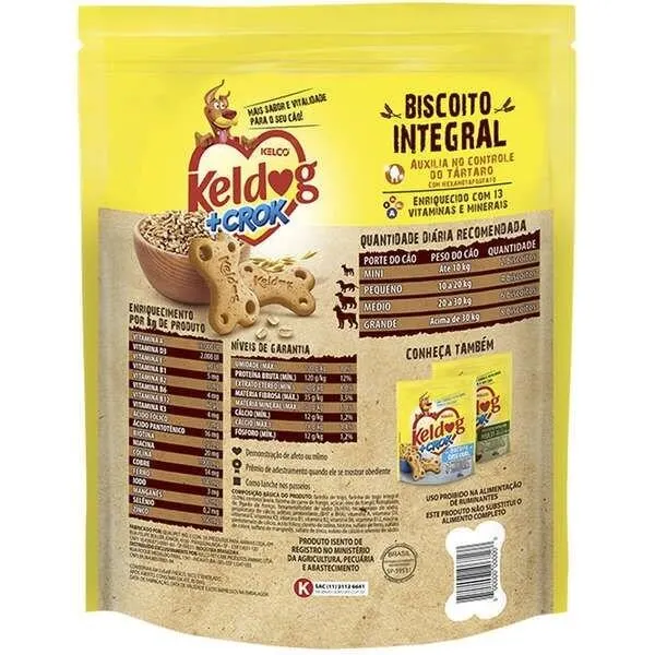 Biscoito Keldog +Crok Integral Para Cães Adultos 400g
