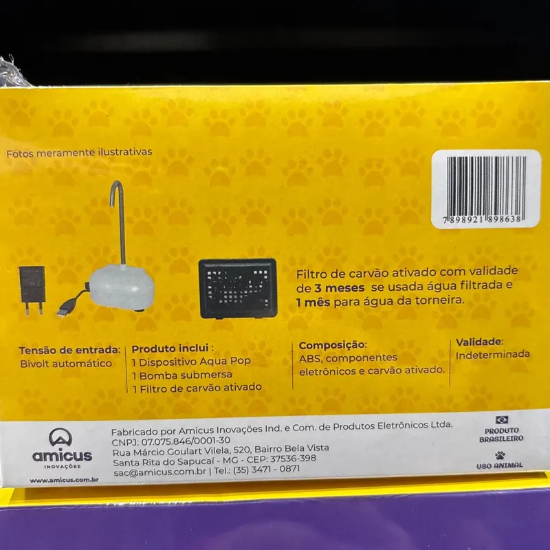 AMICUS FONTE AQUA POP BIVOLT USB COM ADAPTADOR