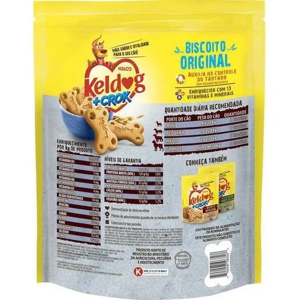 Biscoito Keldog +Crok Original Para Cães Adultos 400g