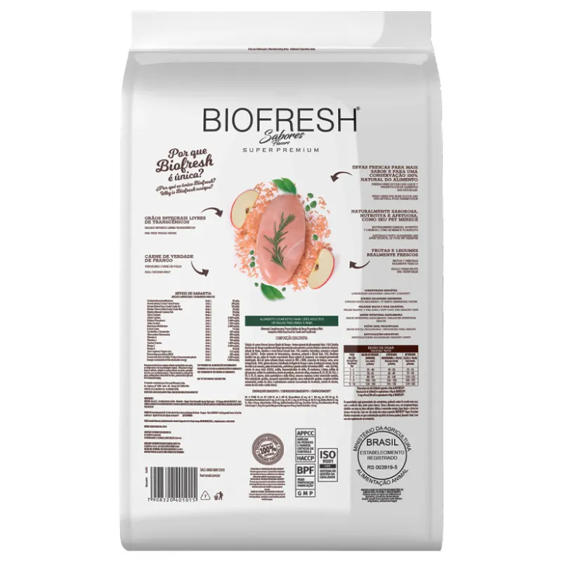 Ração Biofresh Cão Adulto Pequena e Mini Frango