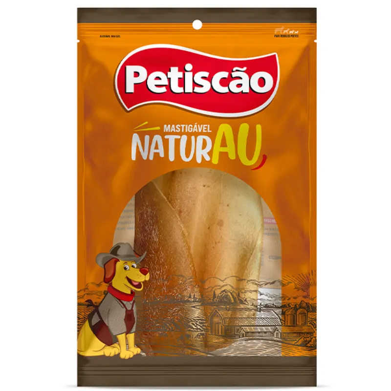 Petiscão Natural Orelha Bovina Natural com 1 UN