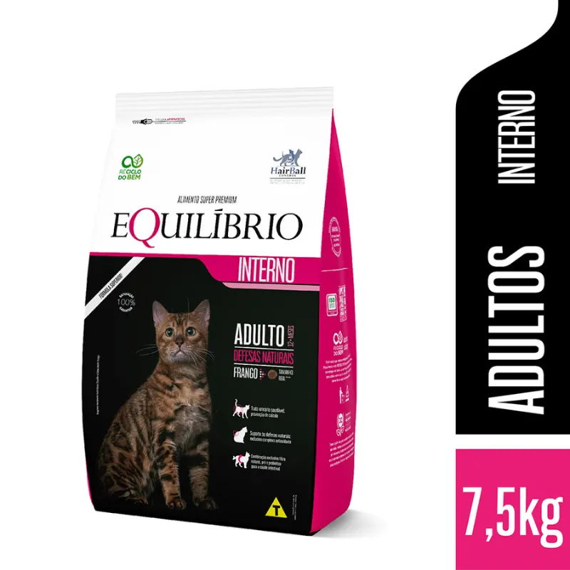 Ração Equilíbrio para Gatos Adultos Sabor Frango 7,5 Kg