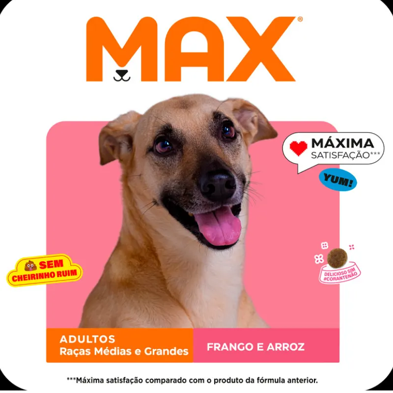 Ração Max para Cães Adultos de Médio Grande Porte Frango e Arroz 3 Kg