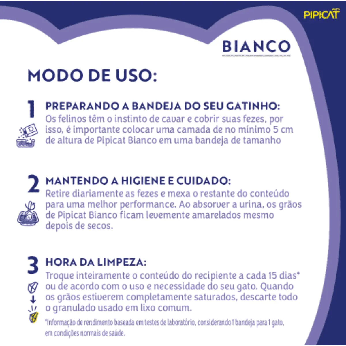 Pipicat Granulado Sanitário Bianco Lavanda para Gatos 1,8 Kg