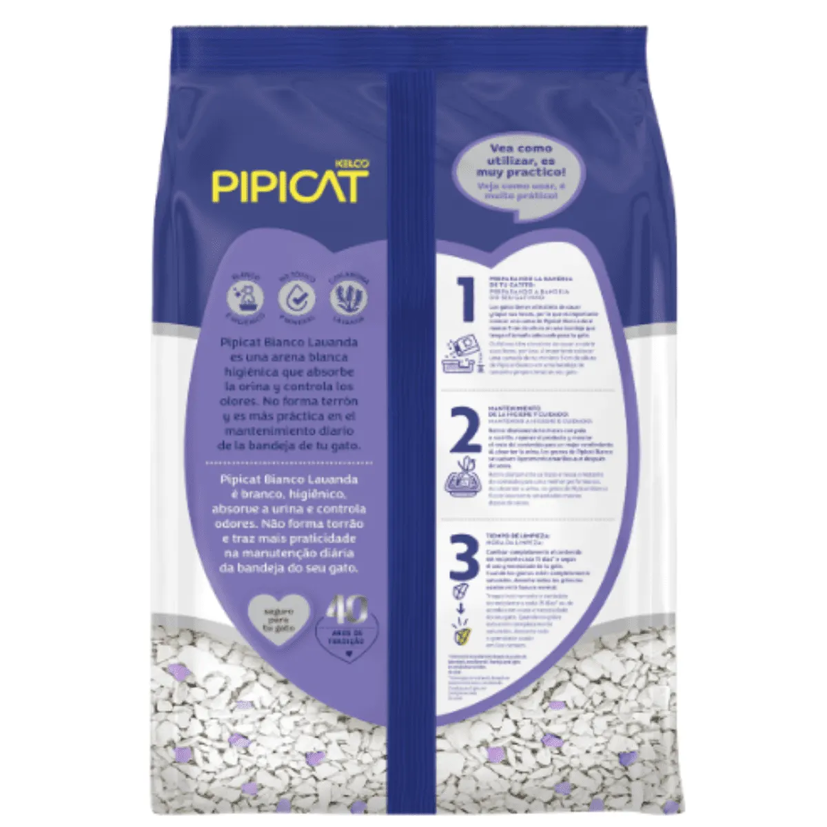 Pipicat Granulado Sanitário Bianco Lavanda para Gatos 1,8 Kg