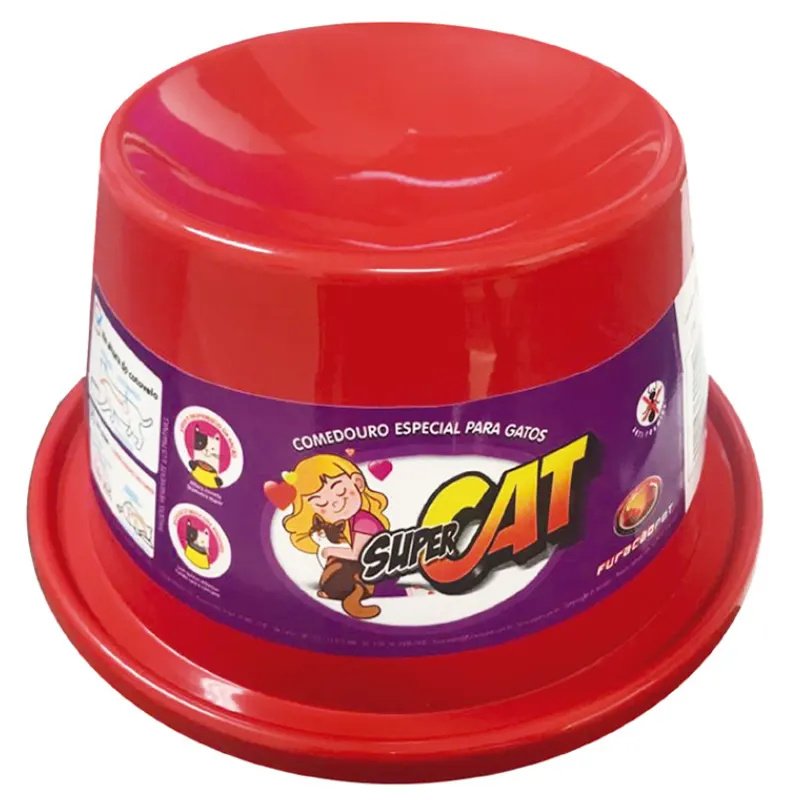 Comedouro para Gatos Super Cat 200 Ml Vermelho