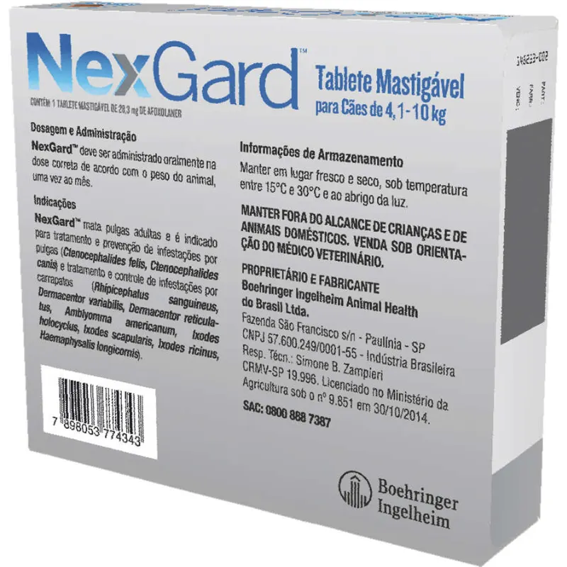 NexGard para Cães de 4,1 a 10 Kg