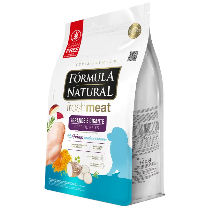 Ração Fórmula Natural Fresh Meat Cães Filhotes de Grande Porte Sabor Frango 12kg