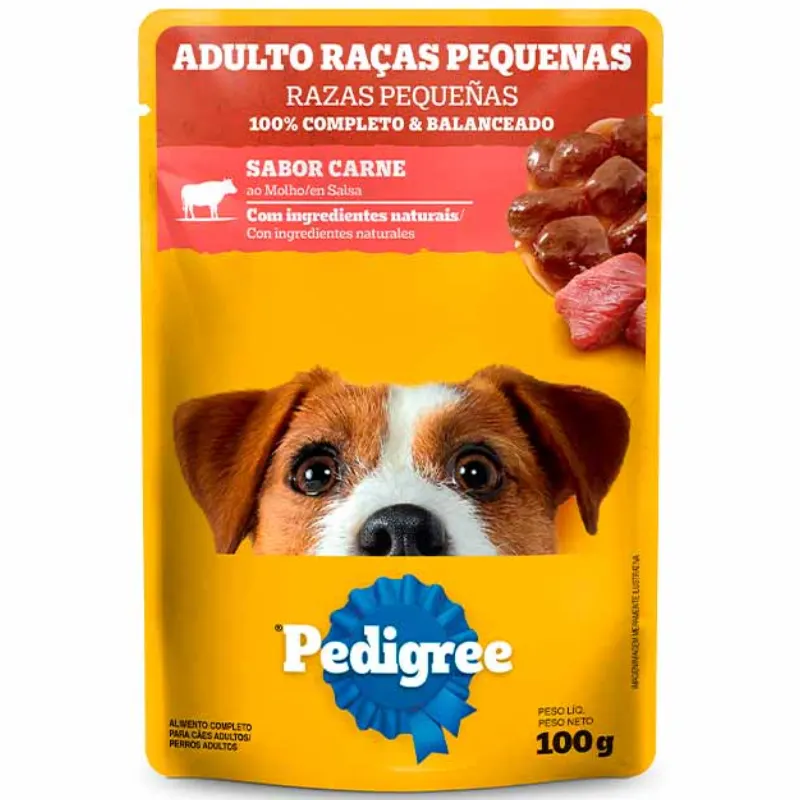 Pedigree Sachê Carne Molho Cães Adultos Raças Pequenas 100g