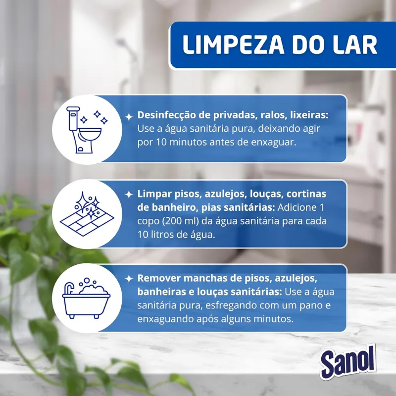 Água Sanitária Sanol 5 Litros