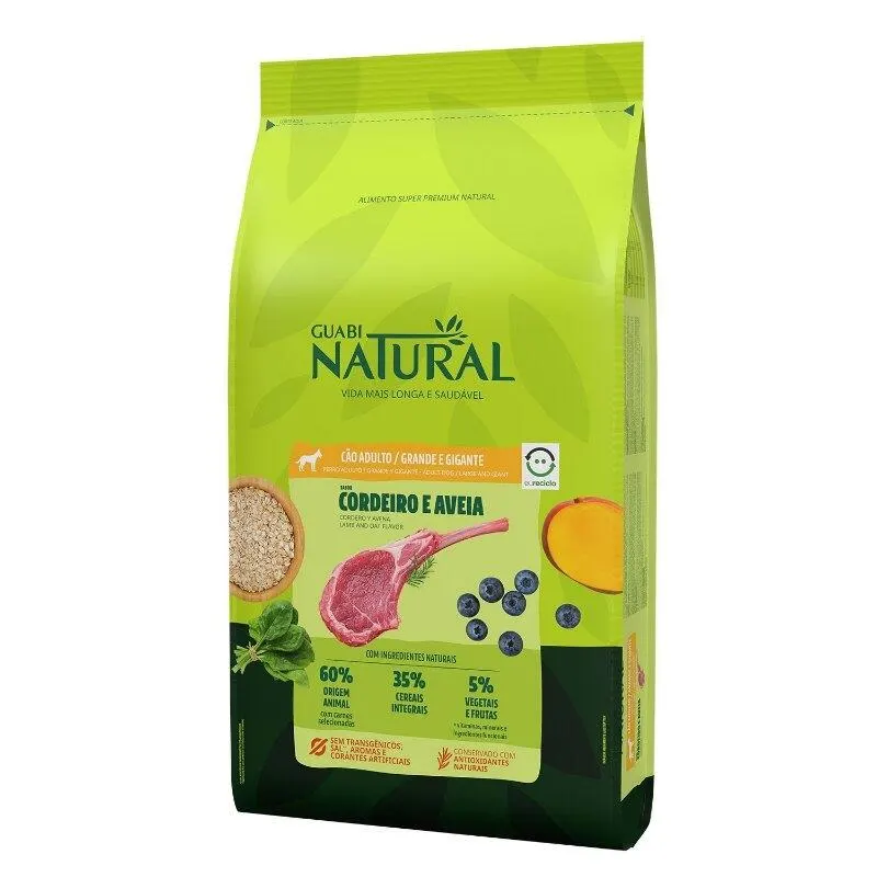 Ração Guabi Natural Cão Adulto Grande Gig Cord Aveia 12kg