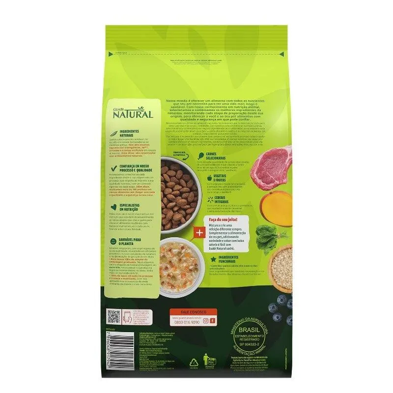 Ração Guabi Natural Cão Adulto Grande Gig Cord Aveia 12kg