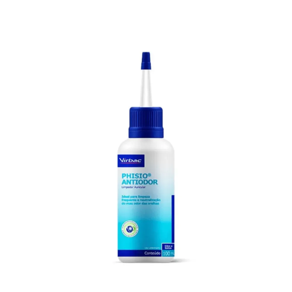 Limpador Auricular Virbac Phisio Antiodor Cães Gatos 100 ml